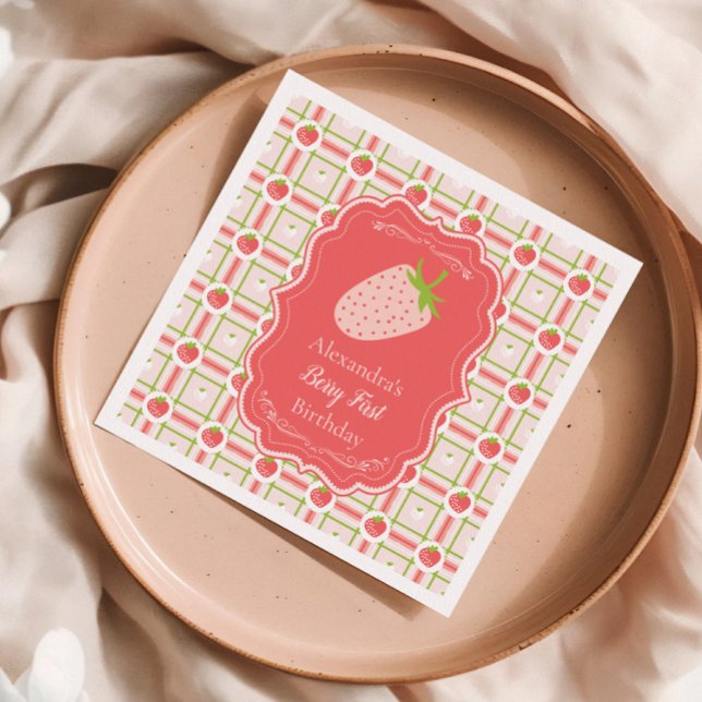Guardanapo De Papel Berry First Birthday primeiro aniversario (Criador carregado)