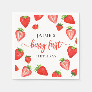 Guardanapo De Papel Berry First Birthday primeiro aniversario de mor