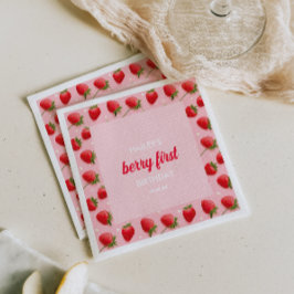 Guardanapo De Papel Berry First Birthday Strawberry Paper Napkin