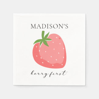 Guardanapo De Papel Berry First Paper Napkins Strawberry Party Decor