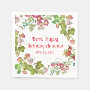 Guardanapo De Papel Berry Happy Strawberry Birthday
