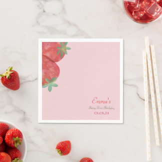 Guardanapo De Papel Berry Napkins, primeiro aniversario de Morango