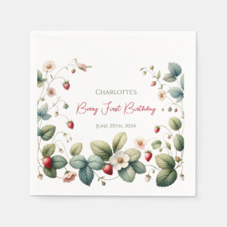 Guardanapo De Papel Berry Personalizado Primeiro Aniversário