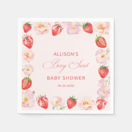 Guardanapo De Papel Berry Sweet Baby Shower Strawberry Bow 