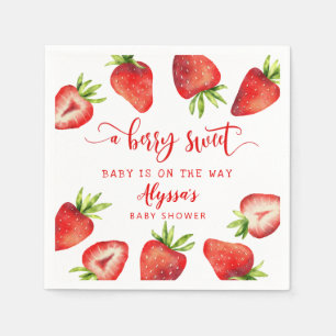 Guardanapo De Papel Berry Sweet Baby Strawberry Chá de fraldas