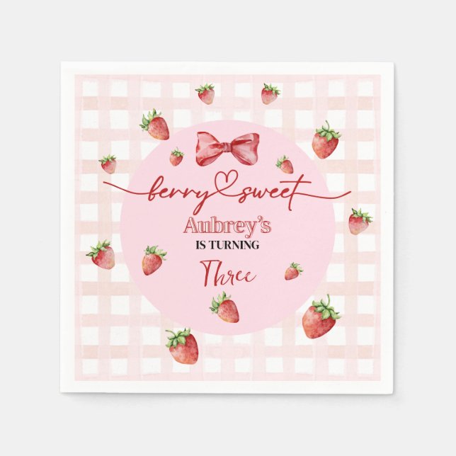 Guardanapo De Papel Berry Sweet Birthday Paper Napkin (Frente)