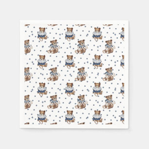 Guardanapo De Papel Berry Sweet Blueberry Bear Baby Boy Chá Napkins