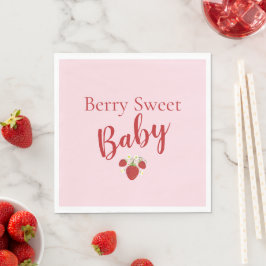 Guardanapo De Papel Berry Sweet Chá de fraldas Napkins | Cor de Rosa