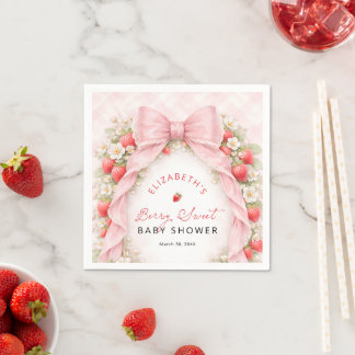 Guardanapo De Papel Berry Sweet Coquette Bow Baby Shower