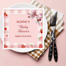 Guardanapo De Papel Berry Sweet Pink Coquette Chá de fraldas Napkins