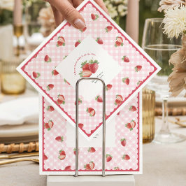 Guardanapo De Papel Berry Sweet Pink gingham-Baby Girl Shower
