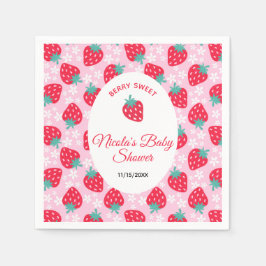 Guardanapo De Papel Berry Sweet Pink Strawberry Baby Shower
