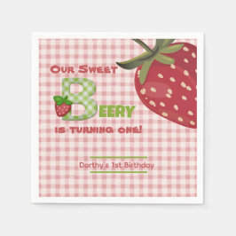 Guardanapo De Papel Berry Sweet Strawberry Birthday Paper Napkin