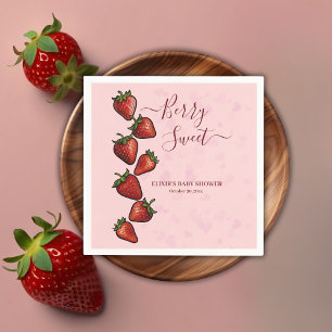 Guardanapo De Papel Berry Sweet Strawberry Heart Chá de fraldas