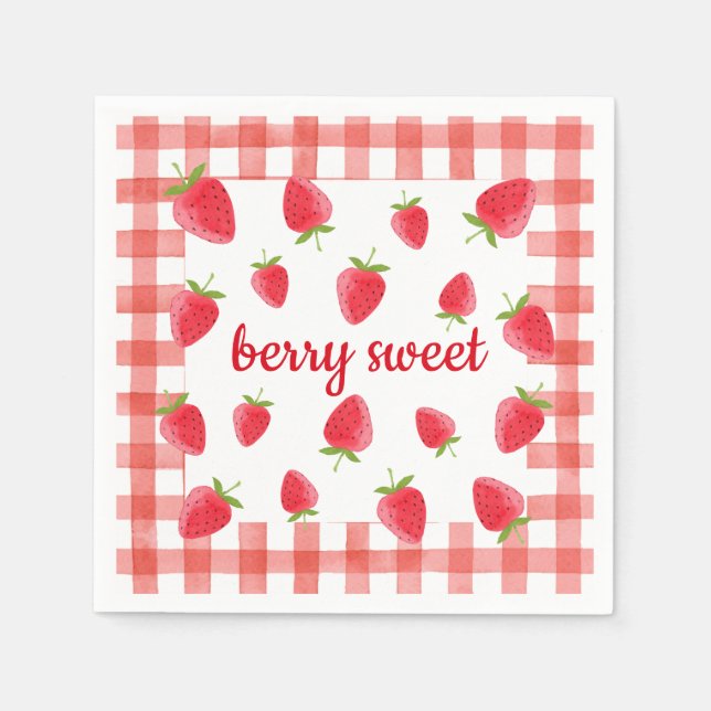 Guardanapo De Papel Berry Sweet Strawberry Party Napkin (Frente)