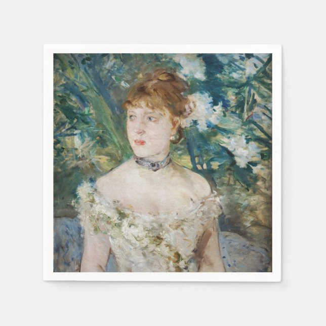 Guardanapo De Papel Berthe Morisot - Rapariga pequena em um palhaço (Frente)