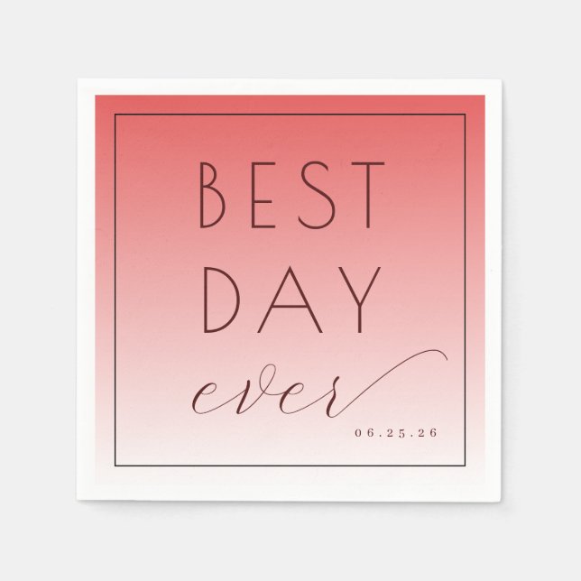 Guardanapo De Papel Best Day Ever Celebratory Coral Gradient (Frente)