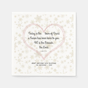 Guardanapo De Papel Bíblia de Natal Verse Messiah Dourado Heart