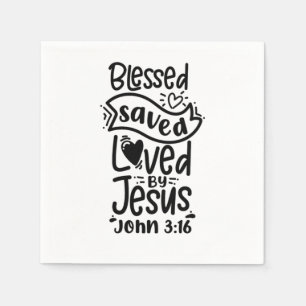 Guardanapo De Papel Bíblia Verse Abençoado Salvo Amado Por Jesus John