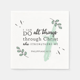Guardanapo De Papel Bíblia Verse Philippians 4:13 Christian