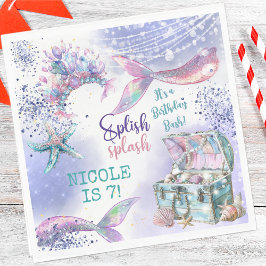 Guardanapo De Papel Bicho de aniversário da sereia mágica de esplash