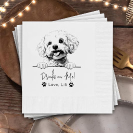 Guardanapo De Papel Bichon Frise Dog Bebidas Personalizadas Em Mim