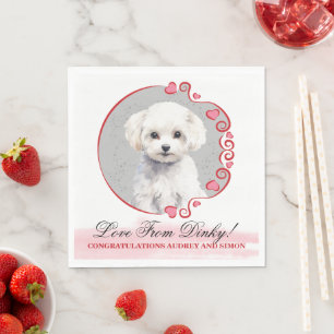 Guardanapo De Papel Bichon Frise Wedding Napkins Com Cães Foto