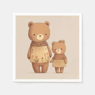 Guardanapo De Papel Bichos de Teddy Bears bonitos. Dia das Mães