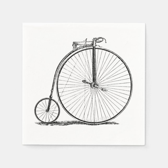 Guardanapo De Papel Bicicleta de Roda Alta Penny Farthing (Frente)