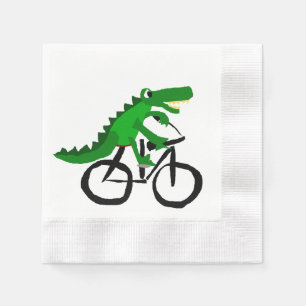 Guardanapo De Papel Bicicleta engraçada da equitação do jacaré