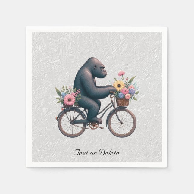 Guardanapo De Papel Bicicleta Floral Gorilla Napkins (Frente)
