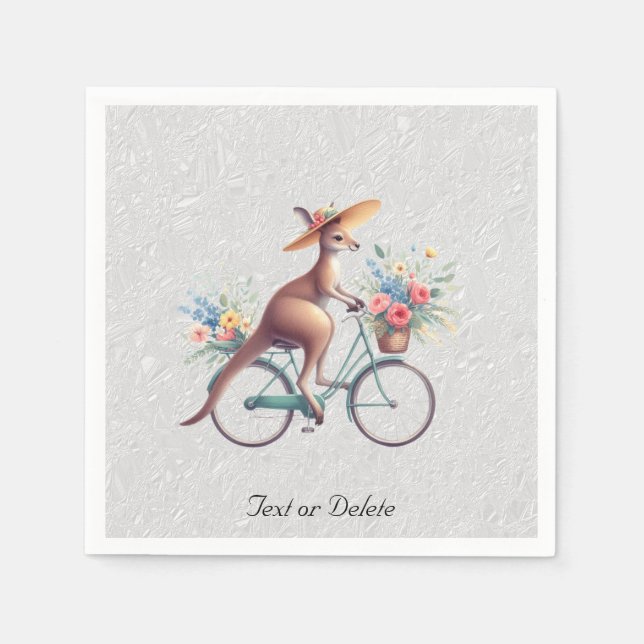 Guardanapo De Papel Bicicleta Floral Kangaroo Napkins (Frente)
