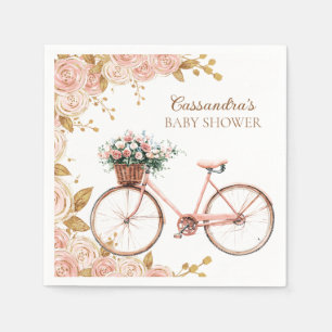 Guardanapo De Papel Bicicleta Floral Rosa Bonita