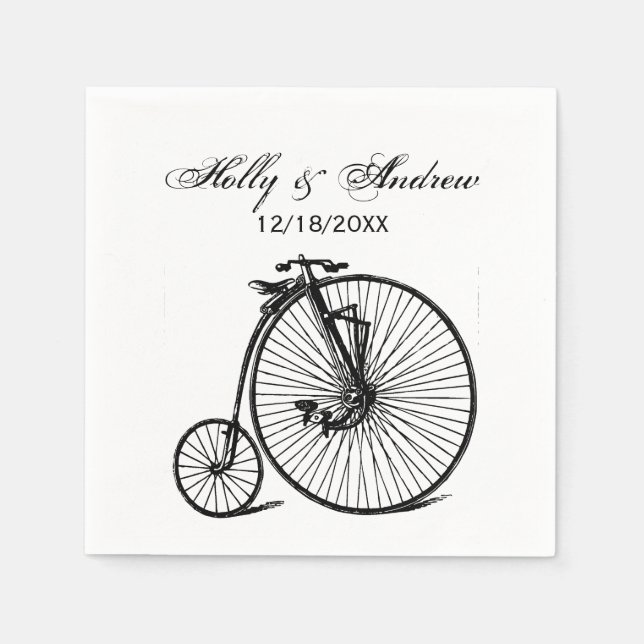 Guardanapo De Papel Bicicleta Penny Farthing Velocípede Vintage (Frente)