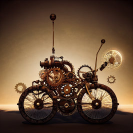 Guardanapo De Papel Bicicleta Steampunk com engrenagens