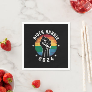 Guardanapo De Papel Biden Harris 2024 LGBT Arco-íris Orgulho Gay Eleiç