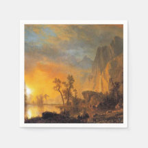 Bierstadt Sunset na Pintura das Rochosas
