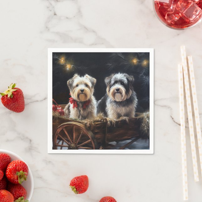 Guardanapo De Papel Biewer Terrier Nevado Trineo de Natal Decoração de (Insitu)