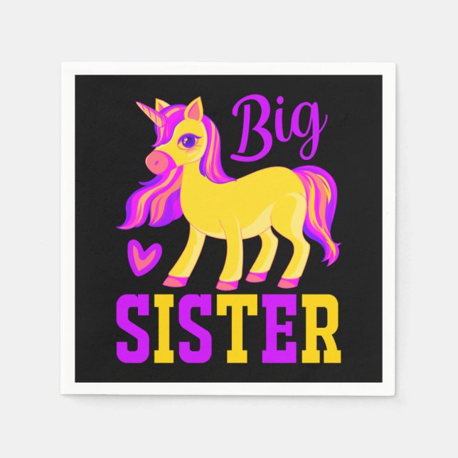 Guardanapo De Papel Big Sister Magical Unicorn (Frente)
