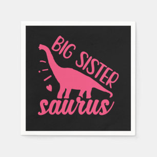 Guardanapo De Papel Big Sister Saurus a rosa