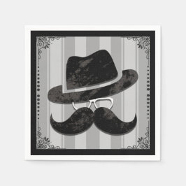 Guardanapo De Papel Bigode de Hipster Chapéu Óculos Festa de Aniversár