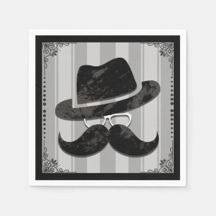 Guardanapo De Papel Bigode de Hipster Chapéu Óculos Festa de Aniversár
