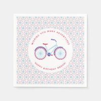 Bike Ilustra Partido Personalizado Moderno Napkin