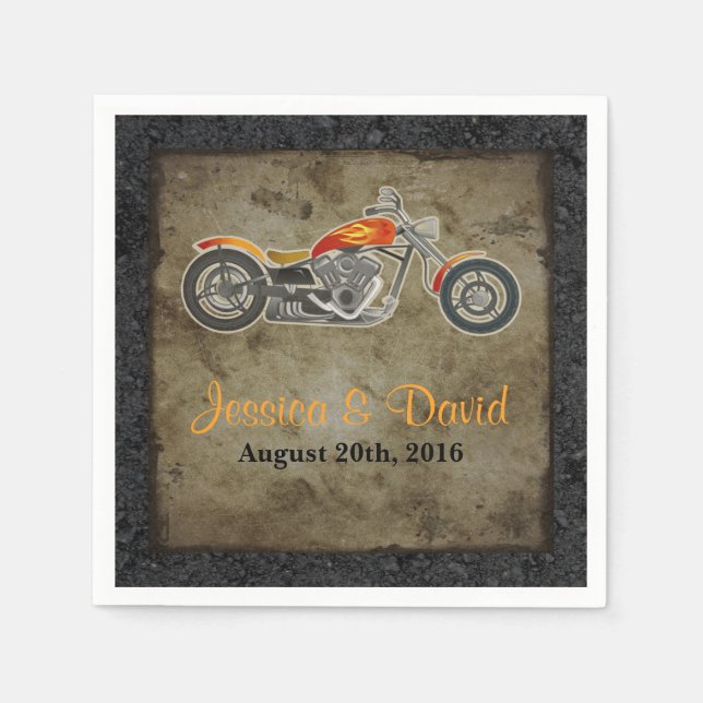 Guardanapo De Papel Biker Wedding Paper Napkins (Frente)
