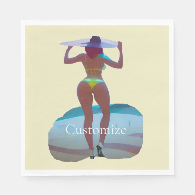Guardanapo De Papel Bikini Booty Beach Girl Thunder_Cove (Frente)