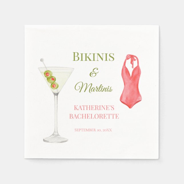 Guardanapo De Papel Bikinis de Luxo & Fim de semana de despedida de so (Frente)