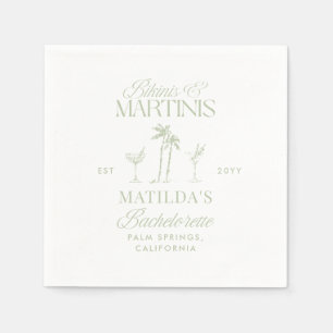 Guardanapo De Papel Bikinis e martinis Bachelorette vintage Elegante
