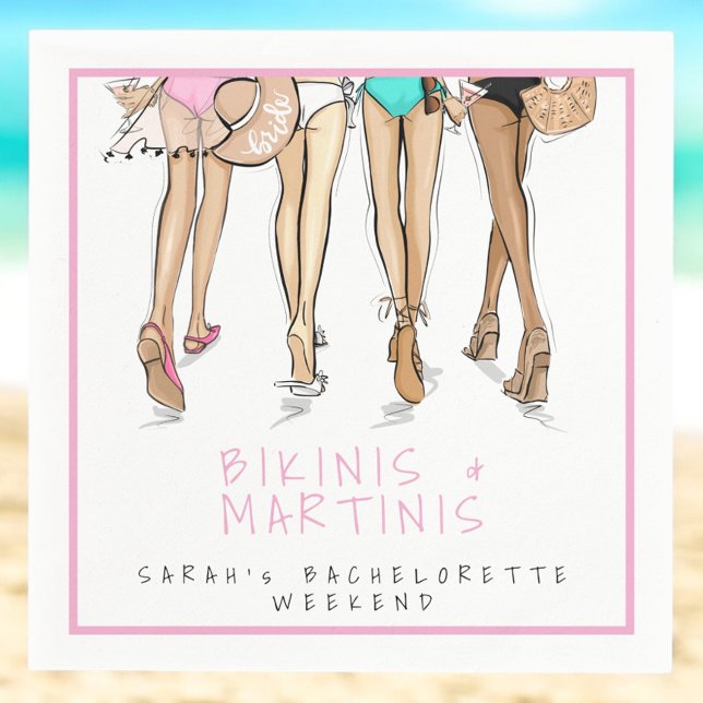 Guardanapo De Papel Bikinis e Martinis Noiva / Fim de Semana de Desped (Criador carregado)