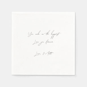 Guardanapo De Papel Bilhete de Amor Escrito à Mão Casamento Toque Pe