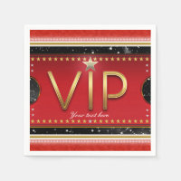 Bilhete VIP Personalizado Festa Black Red Gold Gla